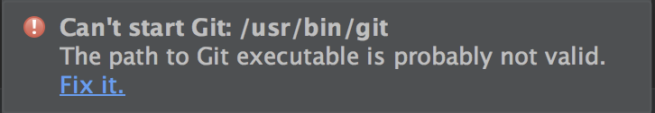 the path to Git executable is probably not valid.