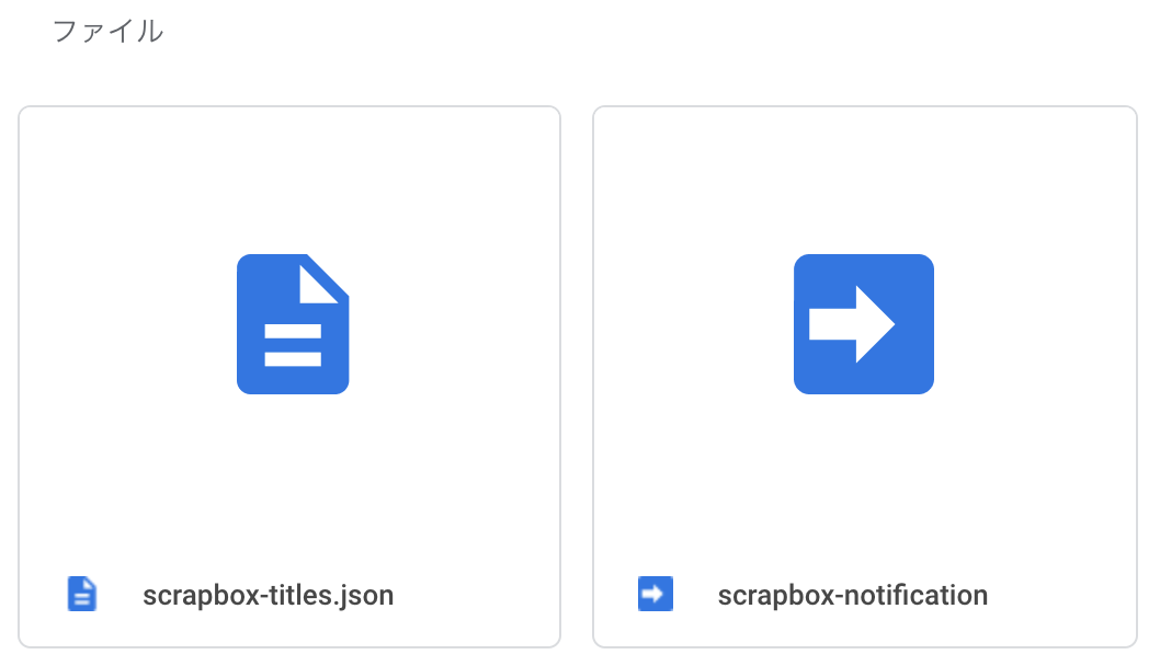 Google Drive上のjsonファイル