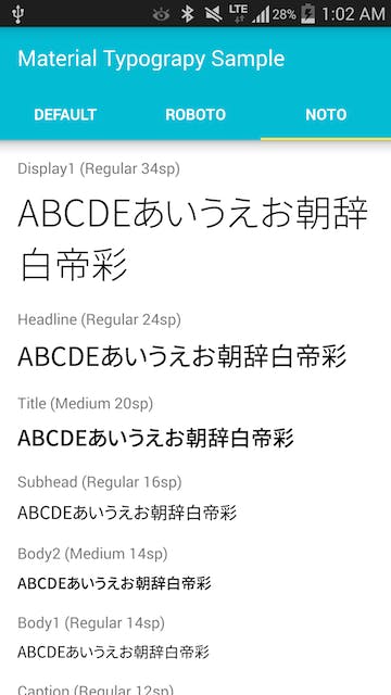 AndroidでNotoフォント・Robotoフォントを使う - Qiita