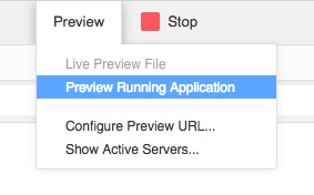 Preview > Preview Running Application