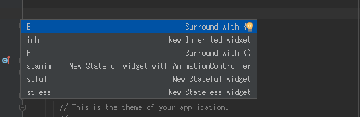 Live templates key shortcut screenshot