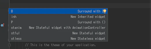 Live templates key shortcut screenshot