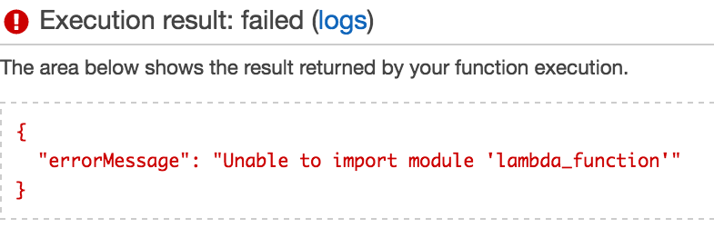 Unable to import module 'lambda_function'