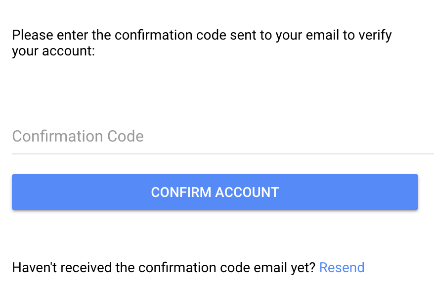 email confirm screen
