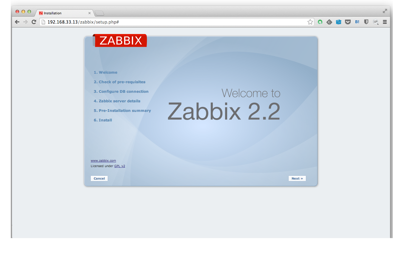Zabbix-Web設定1