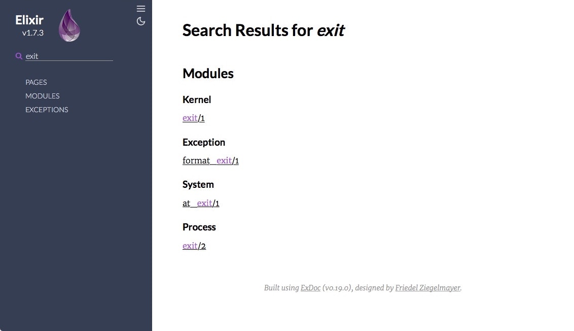 Search results for exit