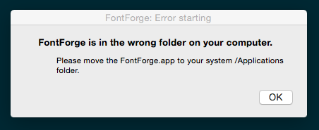 FontForge is in the wrong folder on your computer.