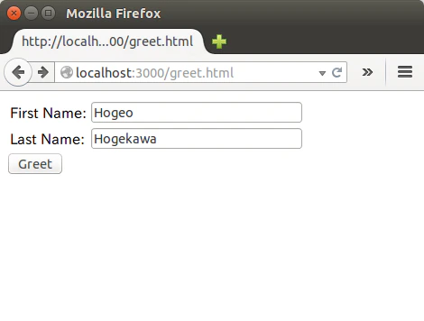 Ajax化したgreet.html