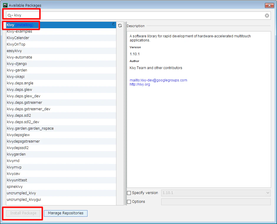 PyCharmへのPackageのinstall手順2.png
