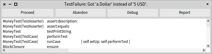 TestFailure; Got 'a Dollar' instead of '5 USD'.png
