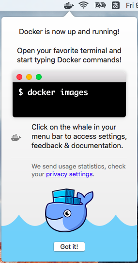 Docker is now up and running!