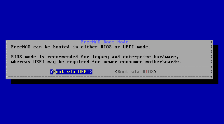 Boot via UEFIを選ぶ
