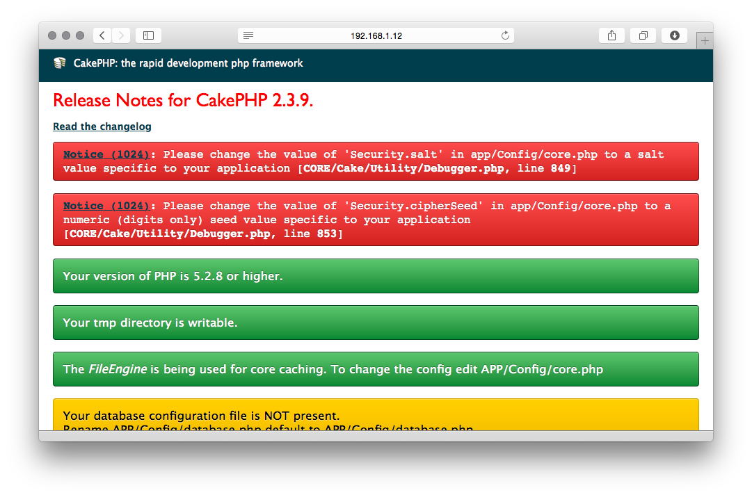 Cakephp開発環境をmac Os X Yosemite上のvirtualbox Lappに作る Qiita
