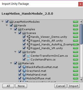 Hands Module v2.0.0 LeapMotion_04-unityfiles-import2.png