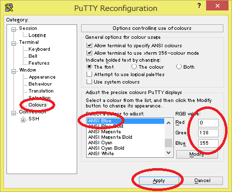 Puttyの青文字が見づらいので変更する方法 Qiita Puttyの青文字が見づらいので変更する方法 Qiita