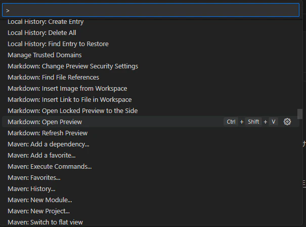 コマンドパレット操作例