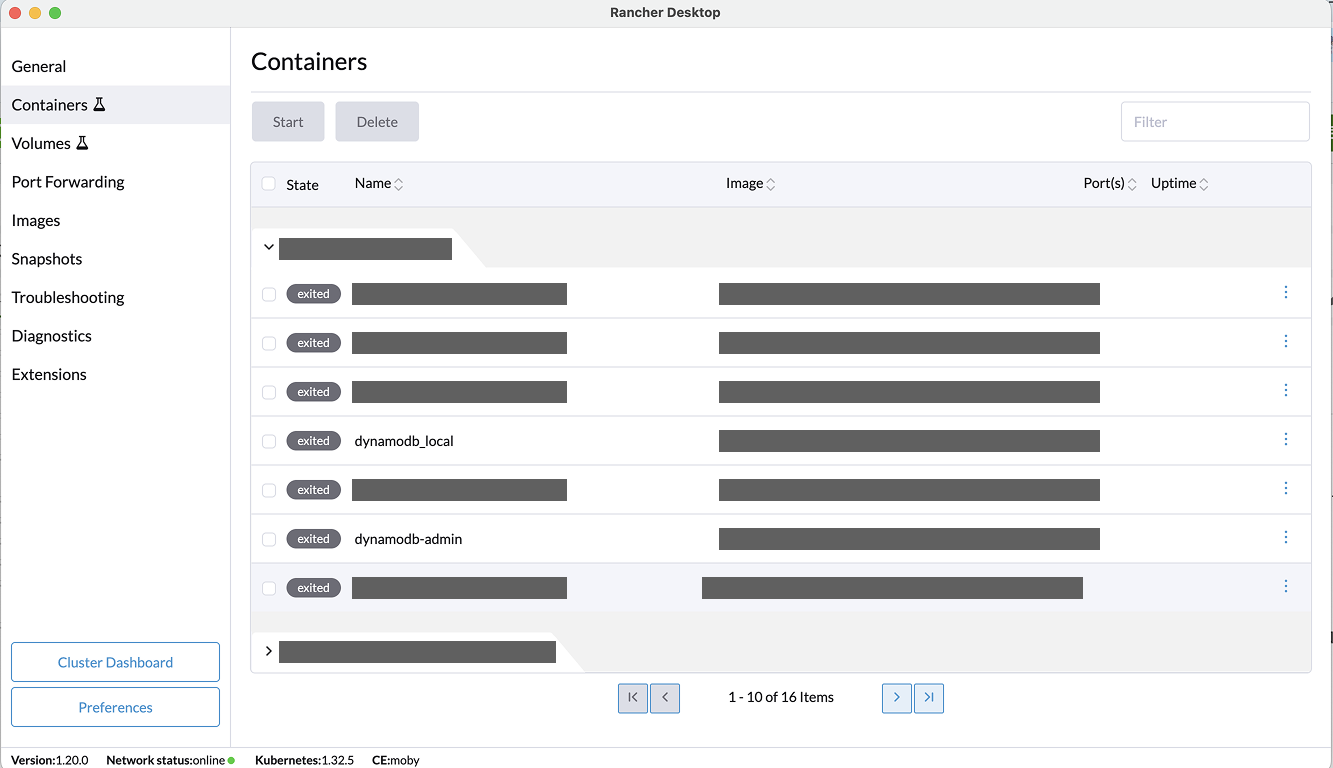 Rancher DesktopのContainersの画面のキャプチャ。.png