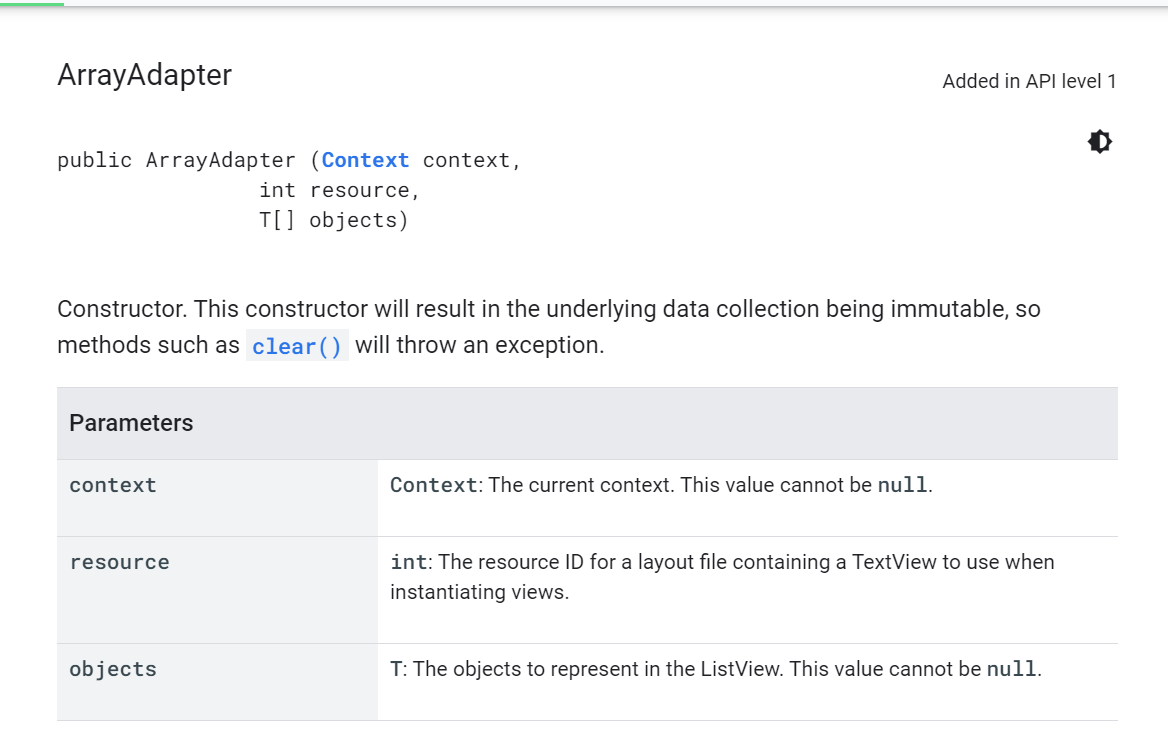 DateArrayAdapterが継承しているArrayAdapterのコンストラクタの説明 スクリーンショット 2021-03-25 114518.png