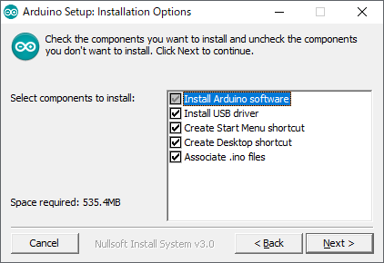 Arduino IDE:インストールするものを選択