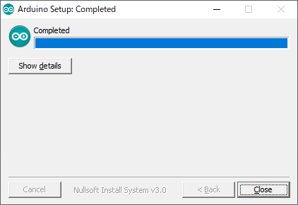 Arduino IDE:インストーラの完了