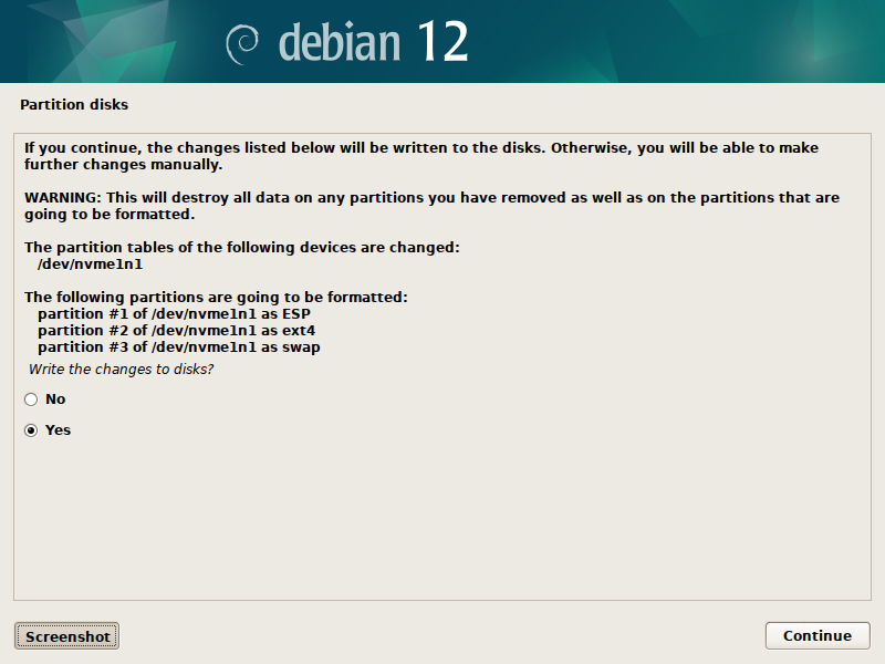 パーティションの確認