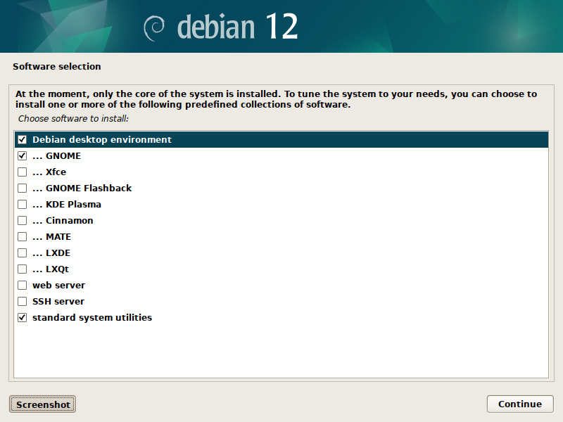 ソフトウェアの選択
