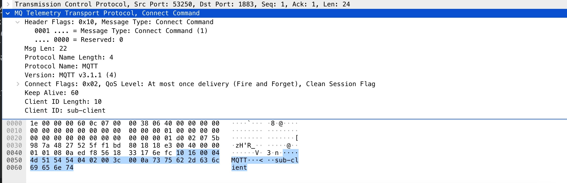 Wireshark screenshot