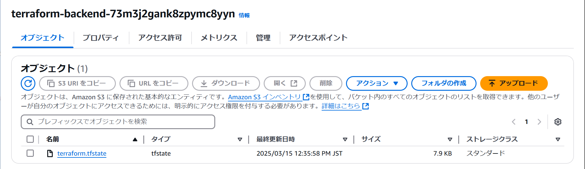 S3バケットの中身