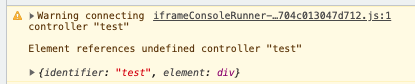 コンソールにcontrollerの参照がないことを指摘するwarningがでている