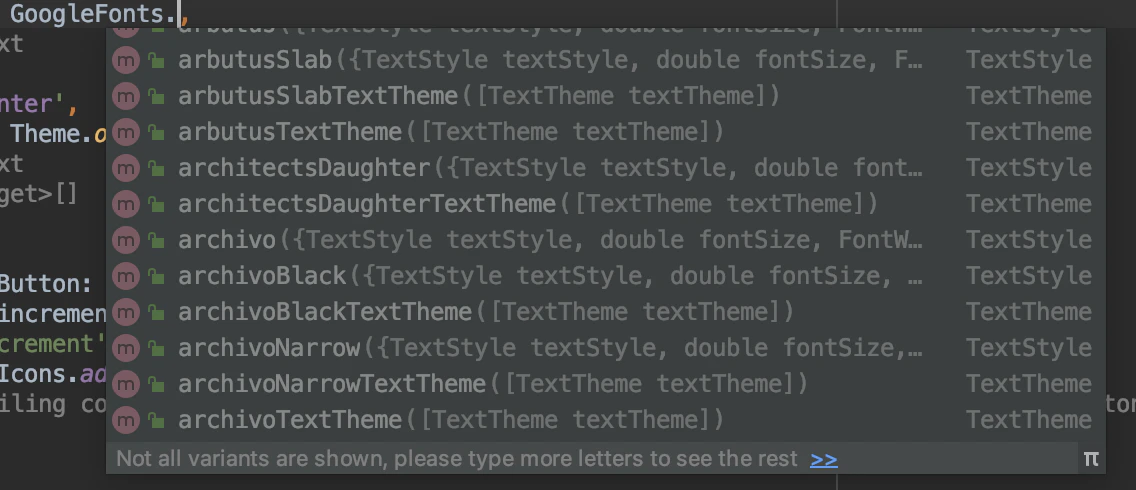 Google Fonts on IDE