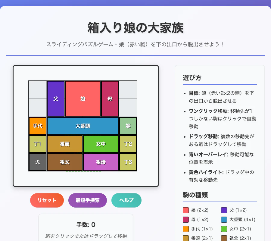 初期盤面のスクリーンショット