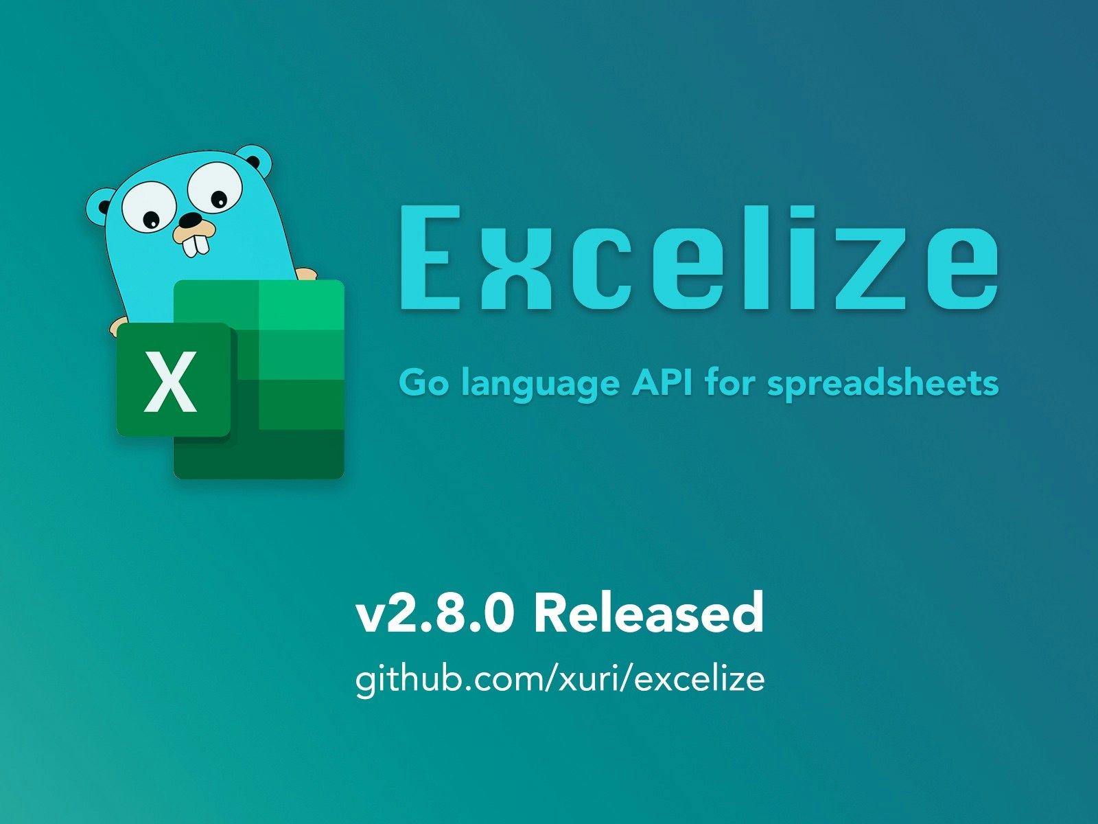 Excelize 2.8.0 がリリースされました Excelize 2.8.0 がリリースされました