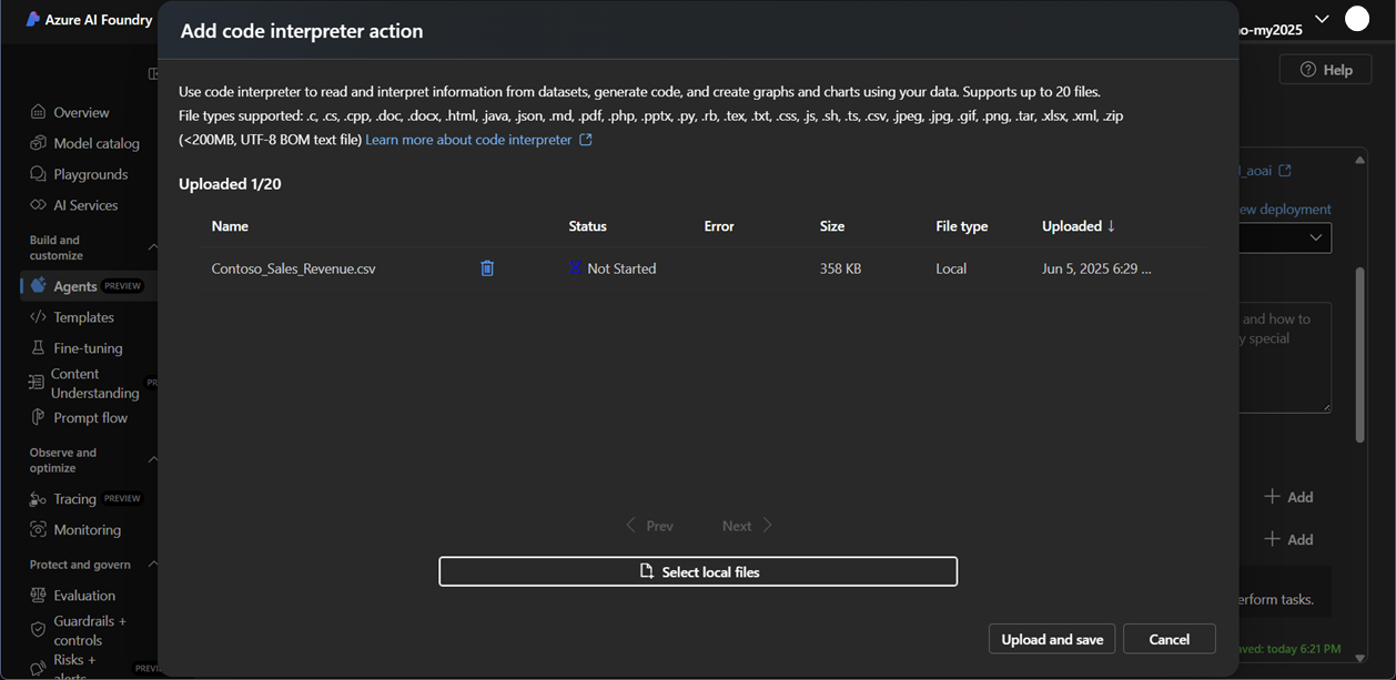 Agents code interpreter