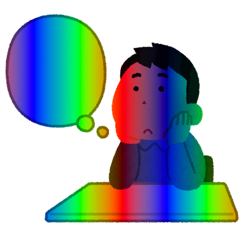 暗虹色に発光する人