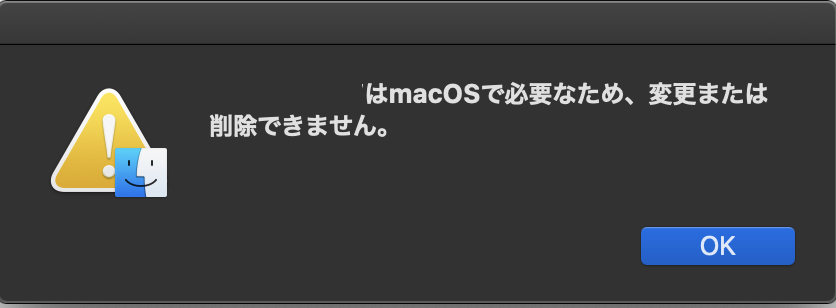 can’t be modified or deleted because it’s required by macOS.