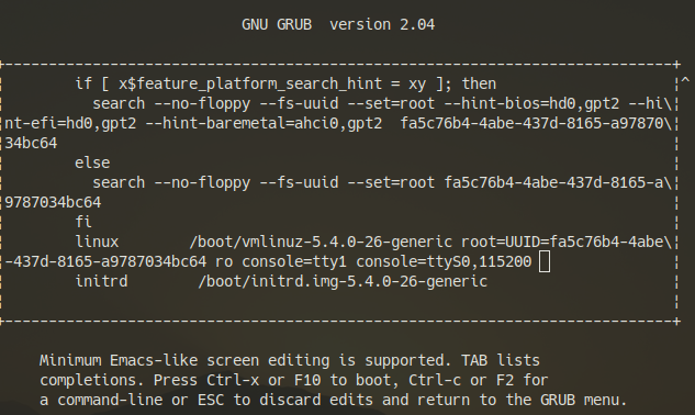 Modify command-line parameter in GRUB menu Modify command-line parameter in GRUB menu