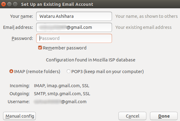 add Gmail's account on Thunderbird (2)