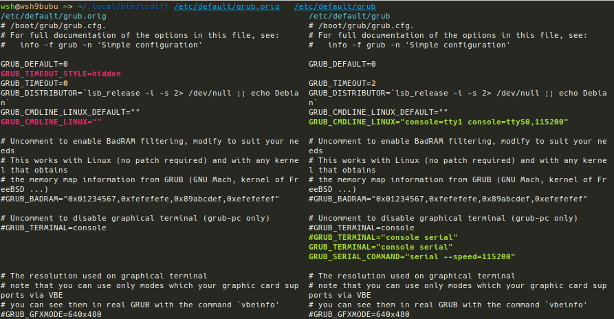 diff /etc/default/grub diff /etc/default/grub