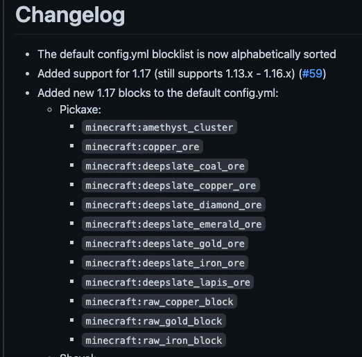Minecraft 一括採掘プラグインveinminerの導入 Spigot 1 17 Qiita Minecraft 一括採掘プラグインveinminerの導入 Spigot 1 17 Qiita