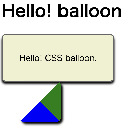 頂角がまるまった3角形を得る