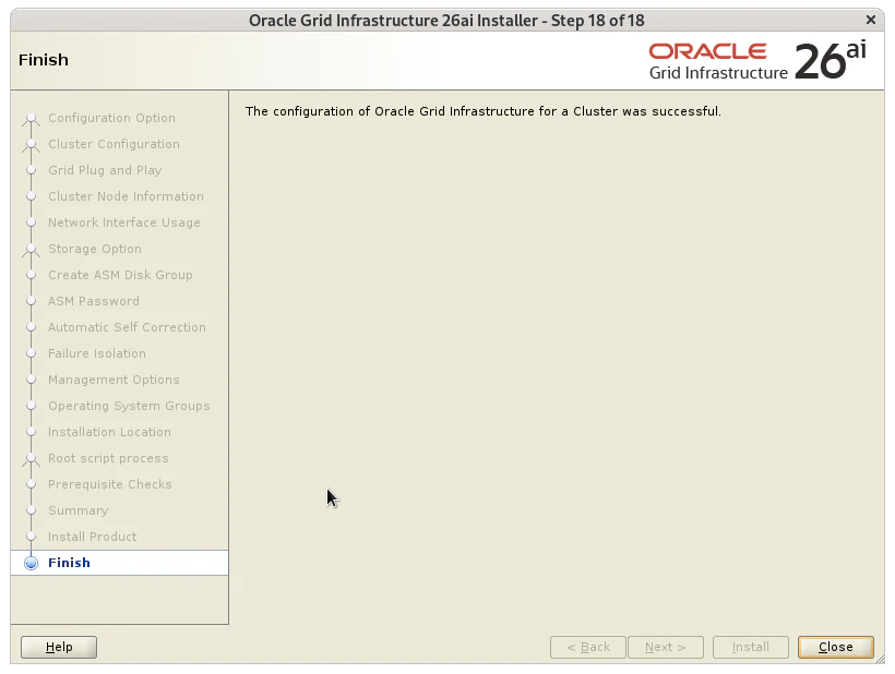 Oracle Grid Infrastructure 26ai Step 18