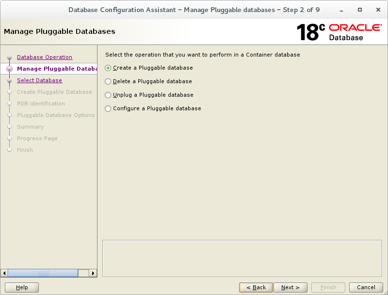 Create a pluggable database