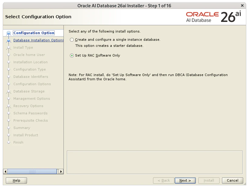 Oracle AI Database 26ai Step 1