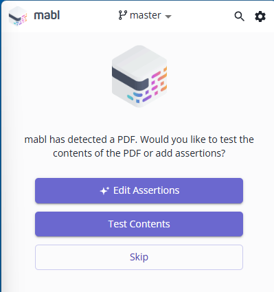mabl PDFダウンロード検出時の画面