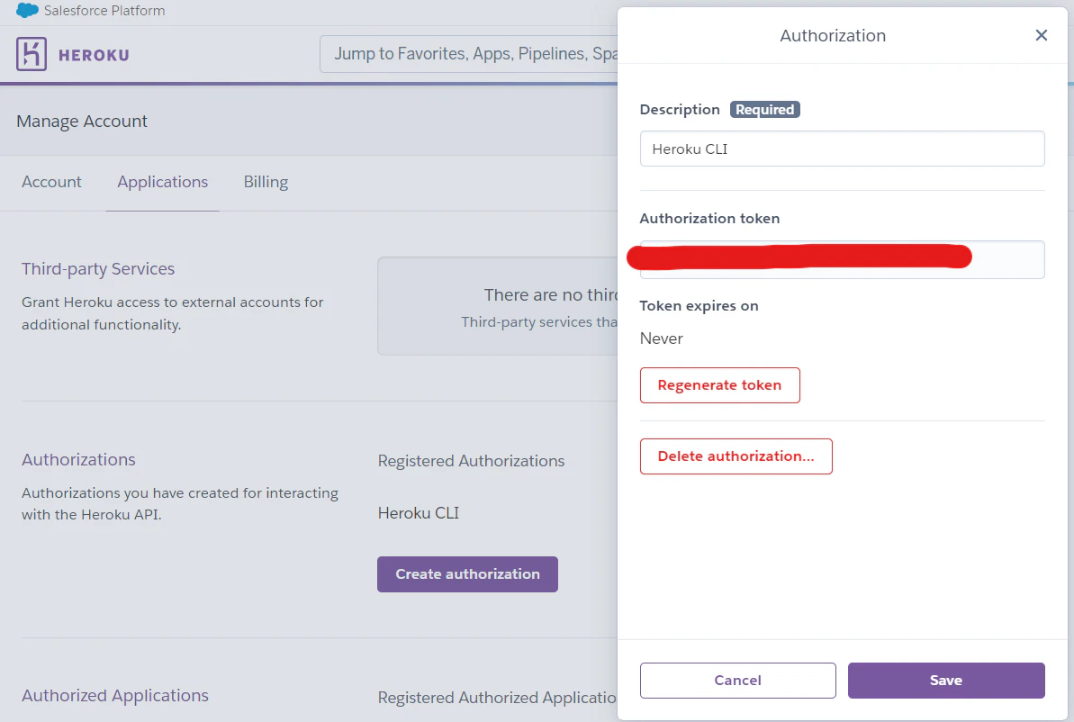 Authorization token