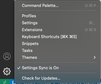 歯車アイコンからSettingsをクリック