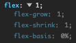 Chromeのデベロッパーツールでflexを開いたときの表示