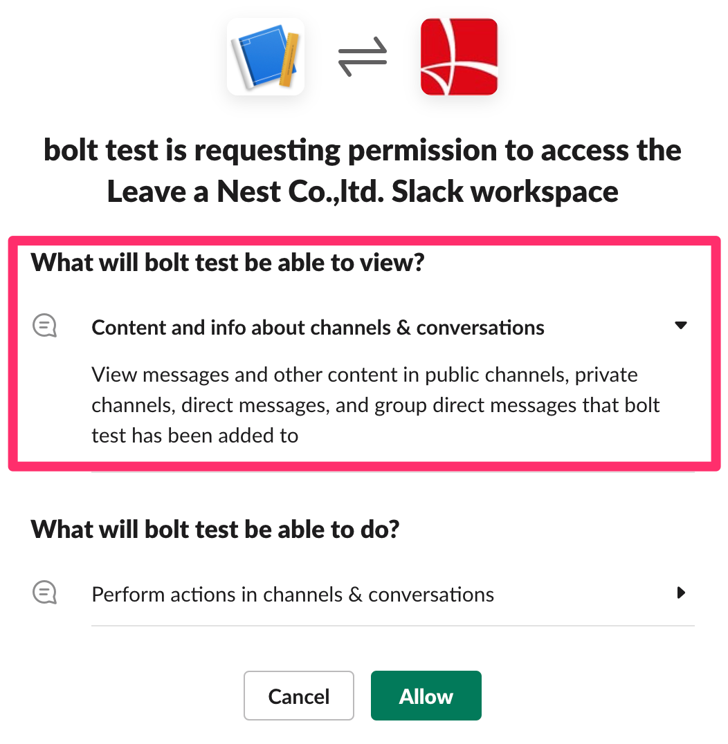 bolt_test_is_requesting_permission_to_access_the_Leave_a_Nest_Co__ltd__Slack_workspace___Leave_a_Nest_Co__ltd__Slack.png