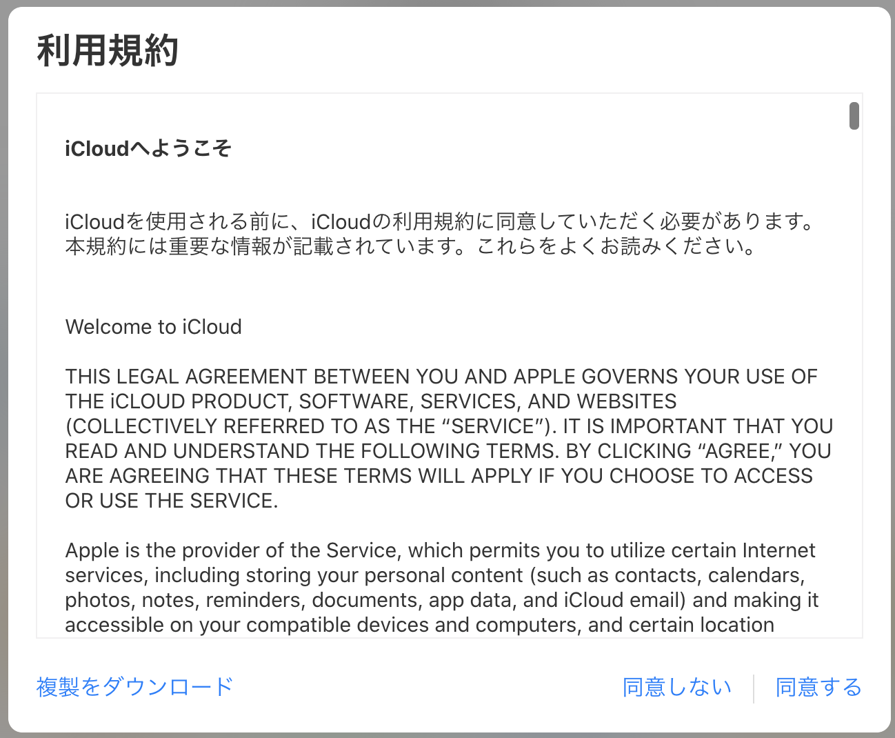 利用規約に同意