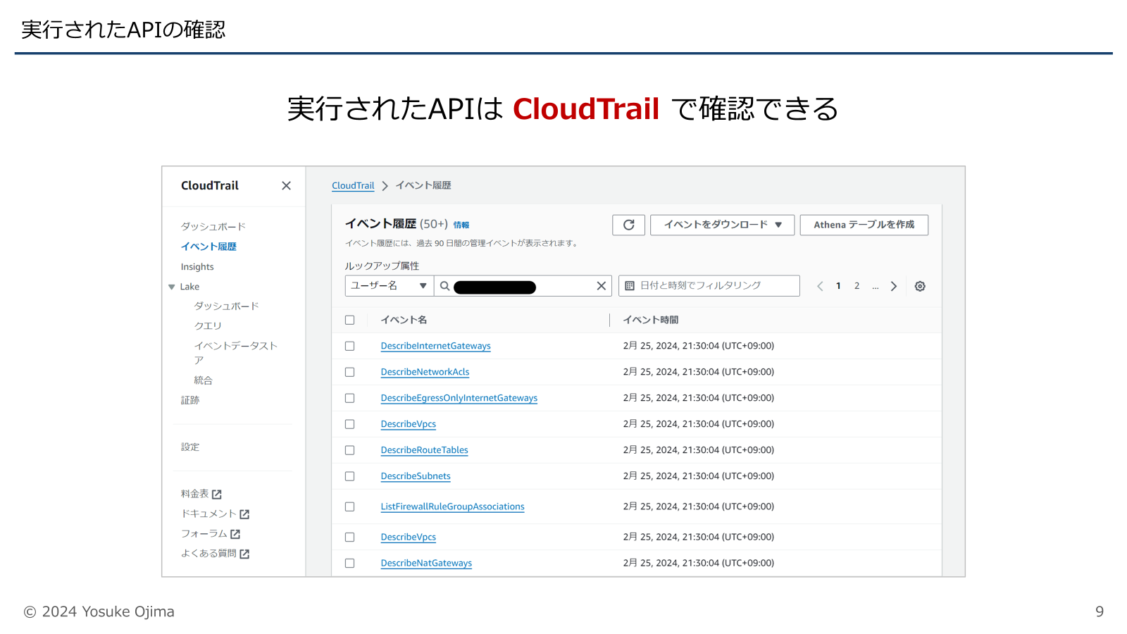 P.9 実行されたAPIの確認